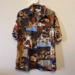 Greek Portrait Collage Button Down